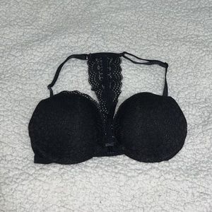 Black Front Clasping Lace Bra